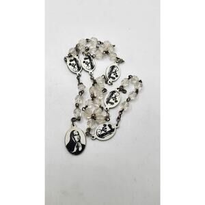 Vintage Passion Rosary Glass Beads Instruments of Christ 1950s